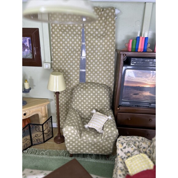 Laura Ashley Jazwares Room by Room Dollhouse Living Room Spare Curtains 10" Cube - Picture 6 of 16